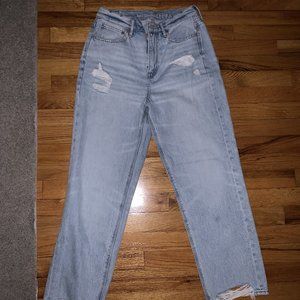 American Eagle Ripped Highest Waist '90's Boyfriend Jeans, Light Wash, Size 8
